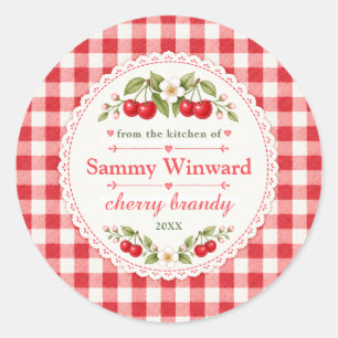 Kerslikeur zelfgemaakte cadeauetiketten ronde sticker