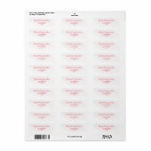 Kersrode Bruiloft Etiket (Full Sheet)
