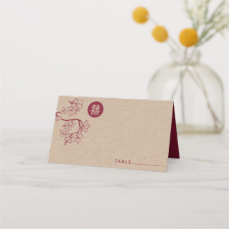 Kersrode Perzik/Pr Plum Bloesem Kraft Chinese Trou Plaatskaartje