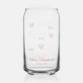 Kersrode Strik Coquette Bruidsfeest Favor Blikvorm Glas (Achterkant)