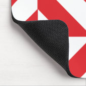 Kersrood geometrisch deco kubuspatroon muismat (Hoek)