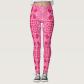 Kersrood kantpatroon leggings (Voorkant)