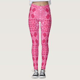 Kersrood kantpatroon leggings