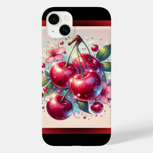 Kersrood Moppige Kersen Bloemig Meisjesachtig Roze Case-Mate iPhone Case (Achterkant)