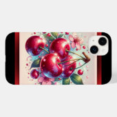 Kersrood Moppige Kersen Bloemig Meisjesachtig Roze Case-Mate iPhone Case (Achterkant (horizontaal))