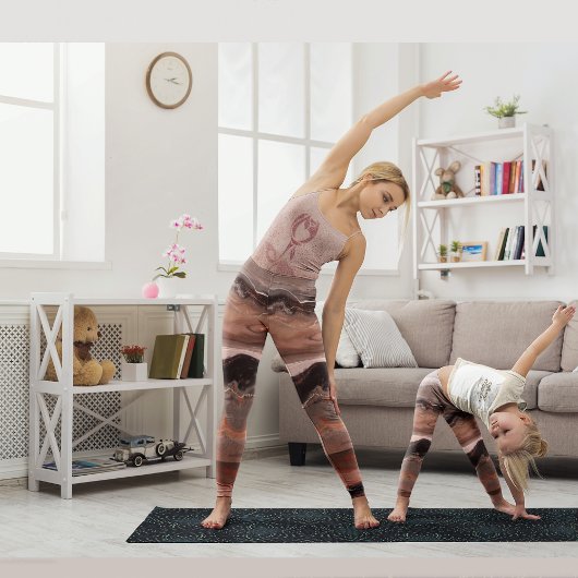 Kersrood, roze marmer   leggings