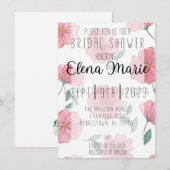Kersroze bloemen uitnodiging (Voorkant / Achterkant)