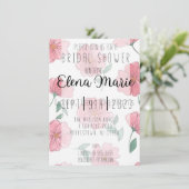 Kersroze bloemen uitnodiging (Staand voorkant)