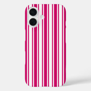 Kersroze en witte snoepstrepen iPhone 16 hoesje
