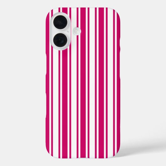 Kersroze en witte snoepstrepen Case-Mate iPhone case (Achterkant)