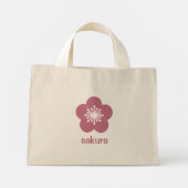 Kersroze Sakura-bloesem Silhouet Mini Tote Bag (Achterkant)