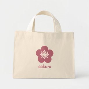 Kersroze Sakura-bloesem Silhouet Mini Tote Bag