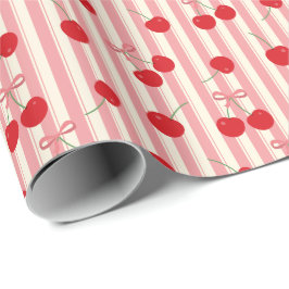 Kerssenlint Streep Cadeaupapier