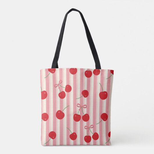 Kerssenlint Streep Tote Bag (Achterkant)