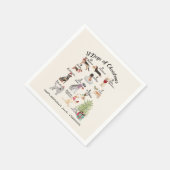 Kerst 12 Honden van Kerstmis Party Handtekening Servet (Hoek)