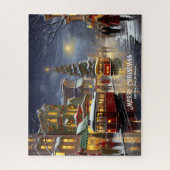 Kerst 1940 Town Classic Retro  Vakantie Legpuzzel (Verticaal)