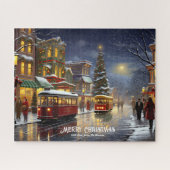 Kerst 1940 Town Classic Retro  Vakantie Legpuzzel (Horizontaal)