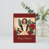 Kerst 1940's Angel Briefkaart (Staand voorkant)