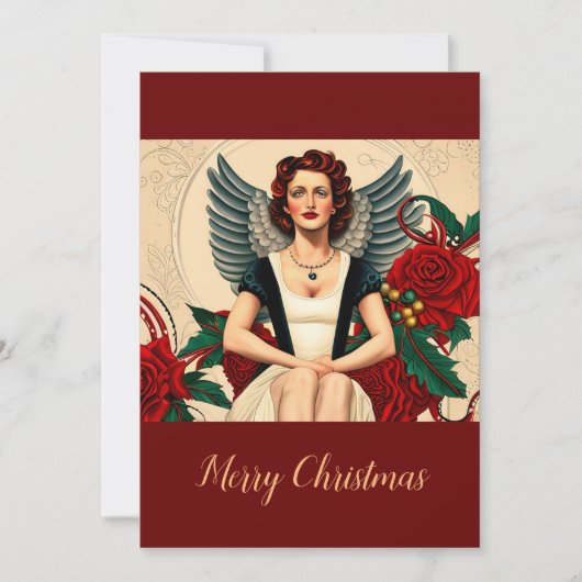 Kerst 1940's Angel Kaart (Voorkant)