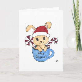 Kerst 1 Bunny Christmas Holiday Kaart