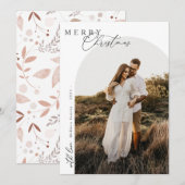 Kerst 1 foto Boog waterverf botanisch Holida Feestdagenkaart (Voorkant / Achterkant)