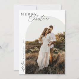 Kerst 1 foto Boog waterverf botanisch Holida Feestdagenkaart