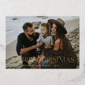 Kerst 1 foto botanische bloem folie vakantie folie feestdagenkaart (Voorkant)