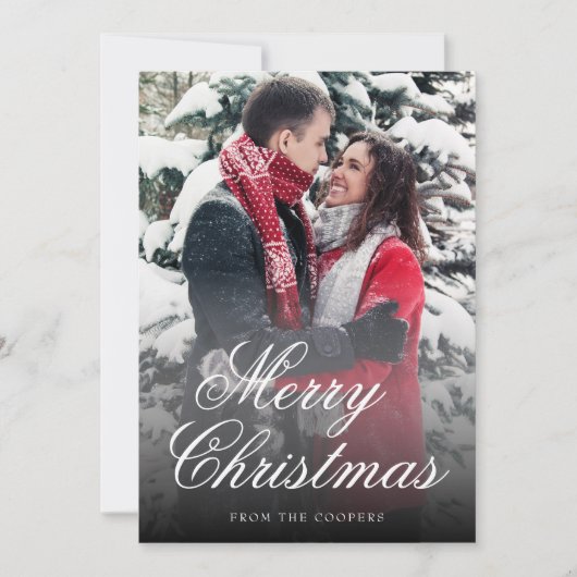 Kerst 1 Foto Gingerbread Pattern Vakantie Kaart (Voorkant)