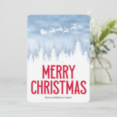 Kerst 1 foto Moderne waterverf Kerst Feestdagenkaart (Staand voorkant)