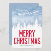 Kerst 1 foto Moderne waterverf Kerst Feestdagenkaart (Voorkant / Achterkant)
