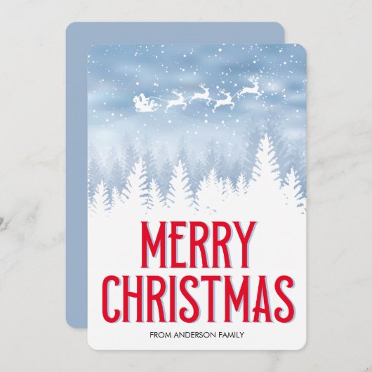 Kerst 1 foto Moderne waterverf Kerst Feestdagenkaart (Voorkant / Achterkant)