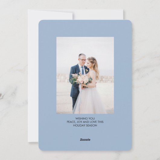 Kerst 1 foto Moderne waterverf Kerst Feestdagenkaart (Achterkant)