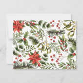 Kerst 1 Foto Waterverf Bessen Floral Notitiekaartje (Achterkant)