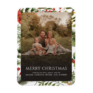 Kerst 1 Foto Waterverf Botanische bessen Magneet