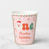 Kerst 1e verjaardag meisje papieren bekers (Achterkant)