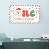 Kerst 1e verjaardag Party Boy Spandoek (Beurs)
