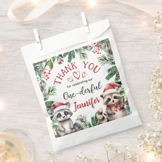 Kerst 1e Verjaardag Winter Woodland Schattige Bedankzakje (Geknipt)