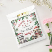 Kerst 1e Verjaardag Winter Woodland Schattige Bedankzakje (Gezegeld)