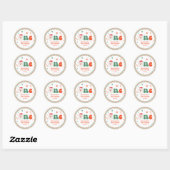 Kerst 1e verjaardagsfeestje  ronde sticker (Vel)