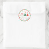 Kerst 1e verjaardagsfeestje  ronde sticker (Tas)