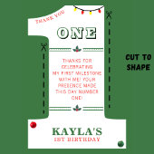 Kerst 1e verjaardagsfeestje vrolijk foto bedankkaart