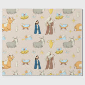 Kerst 2020 Baby en ouders Cadeaupapier (Vlak)