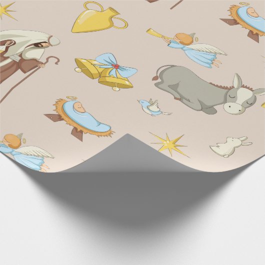 Kerst 2020 Baby en ouders Cadeaupapier (Hoek)