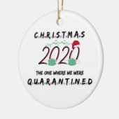 kerst 2020 , de kerst waar we in quarantaine werde keramisch ornament (Links)