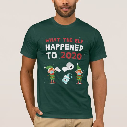 Kerst 2020 Grappige Quarantined Elf Nieuwigheid T-shirt (Voorkant)