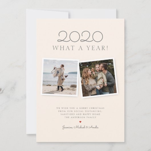 Kerst 2020 Handgetekende Red Tartan Holiday Kaart (Voorkant)