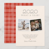 Kerst 2020 Handgetekende Red Tartan Holiday Kaart (Voorkant / Achterkant)