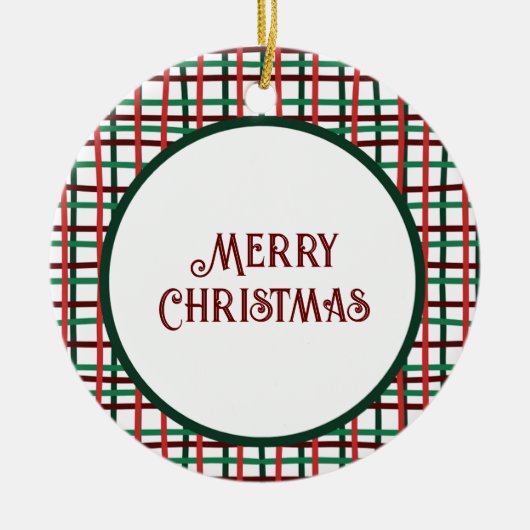 Kerst 2023 Rood en Groen Ornament Keramische Orn (Voorkant)