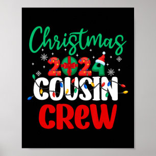 Kerst 2024 Cousin Crew Xmas Lights Funny Match Poster