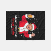 Kerst 2024 Grappig Trump & Bier Maak Kerst Fleece Deken (Voorkant (Horizontaal))